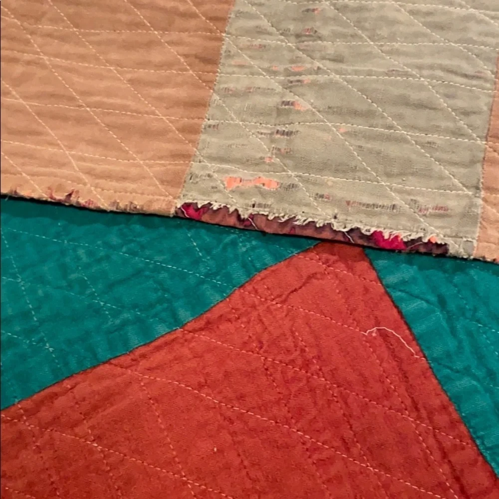 Vintage Handmade Pieced Quilt Reversible